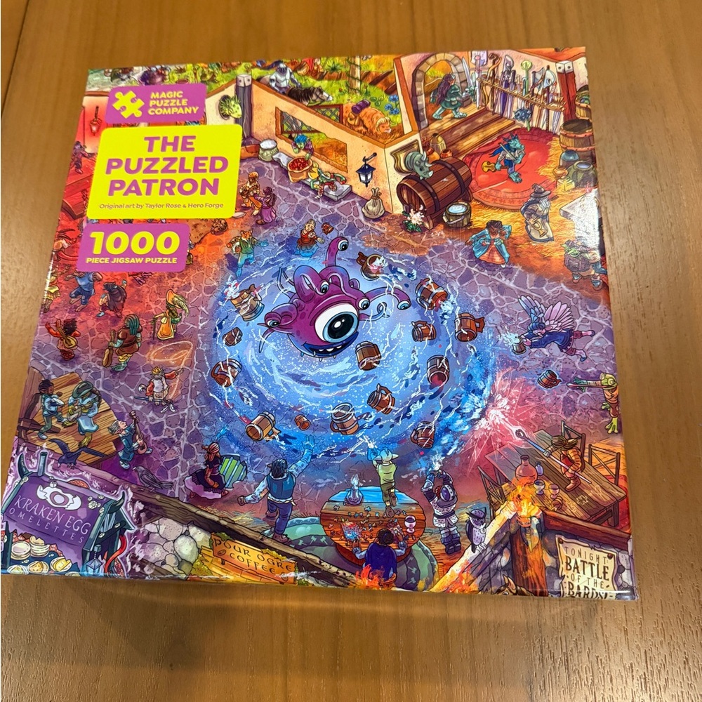 The Puzzled Patron 1000 Piece Jigsaw Puzzle - Purple and Blue